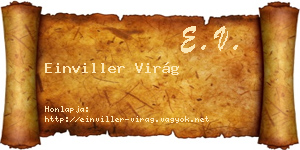 Einviller Virág névjegykártya